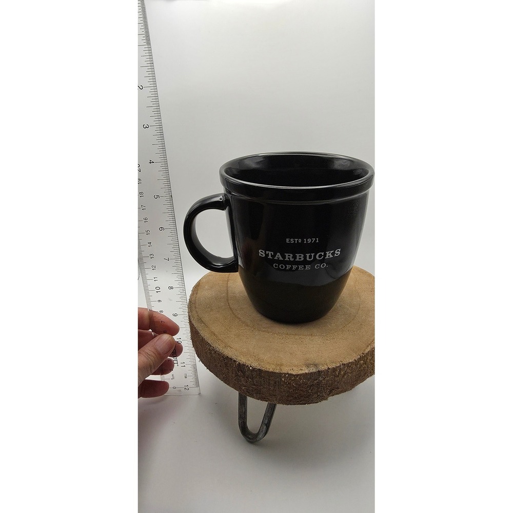 Starbucks Barista 2002 Black Coffee Mug ESTD 1971 Ceramic Cup 16oz Vintage